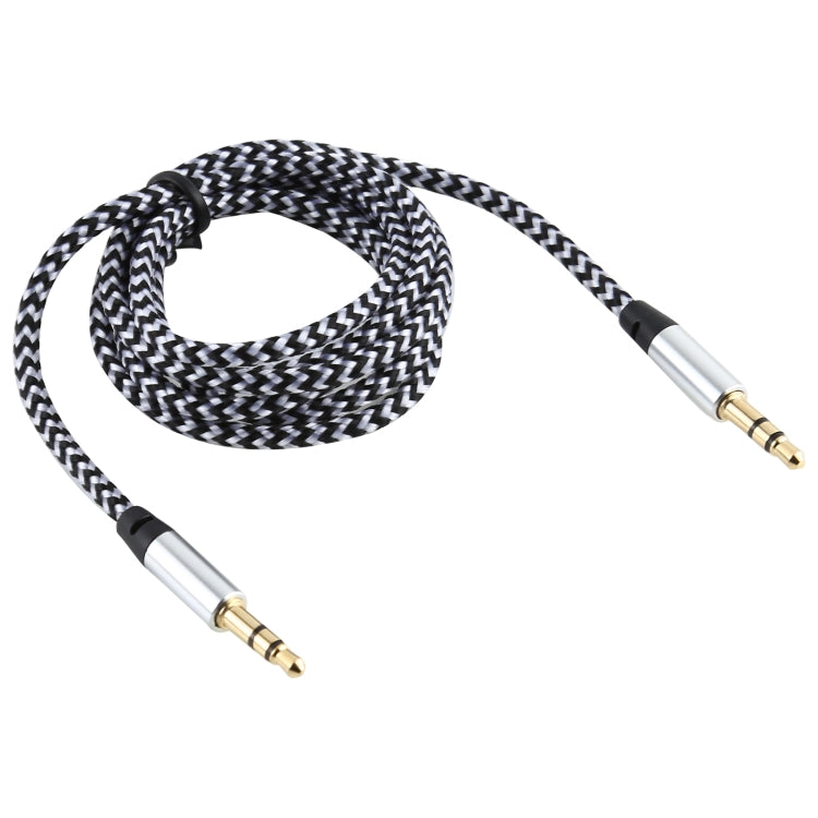 3 PCS K10 3.5mm Male to Male Nylon Braided Audio Cable, Length: 1m(Silver) by buy2fix