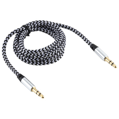 3 PCS K10 3.5mm Male to Male Nylon Braided Audio Cable, Length: 1m(Silver) by buy2fix