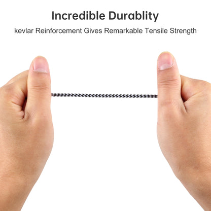 3 PCS K10 3.5mm Male to Male Nylon Braided Audio Cable, Length: 1m(Silver) by buy2fix