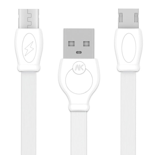 WK WDC-023m 2.4A Micro USB Fast Charging Data Cable, Length: 3m(White) - Micro USB Cable by WK | Online Shopping UK | buy2fix