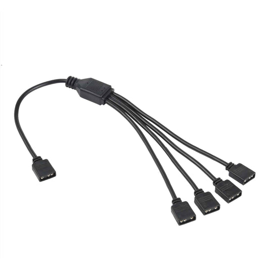 3 Pin 5V 1 to 4 Motherboard AURA RGB PC Cooling Extension Cable for Asus (Black) - Asus Spare Parts by buy2fix | Online Shopping UK | buy2fix