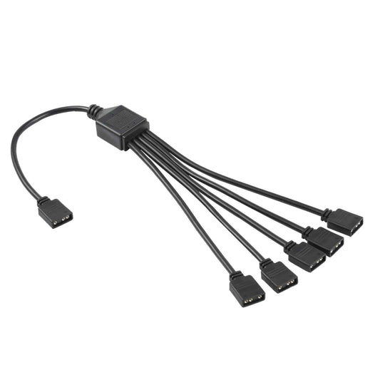 3 Pin 5V 1 to 5 Motherboard AURA RGB PC Cooling Extension Cable for Asus (Black) - Asus Spare Parts by buy2fix | Online Shopping UK | buy2fix