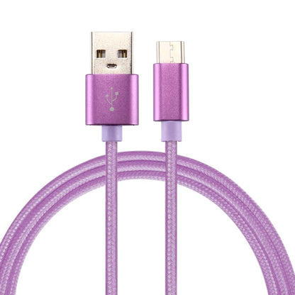 Knit Texture USB to USB-C / Type-C Data Sync Charging Cable, Cable Length: 2m, 3A Output(Purple) by buy2fix
