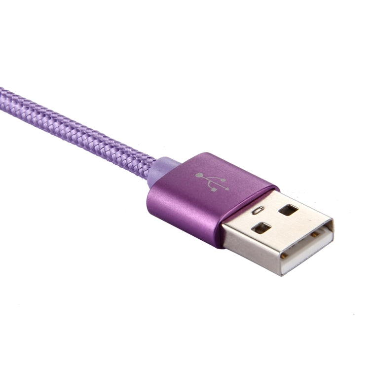 Knit Texture USB to USB-C / Type-C Data Sync Charging Cable, Cable Length: 2m, 3A Output(Purple) by buy2fix