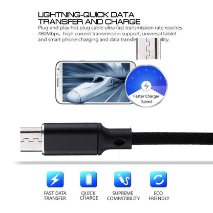 1m 2A Output USB to Micro USB Nylon Weave Style Data Sync Charging Cable, For Samsung, Huawei, Xiaomi, HTC, LG, Sony, Lenovo and other Smartphones(Black) by buy2fix