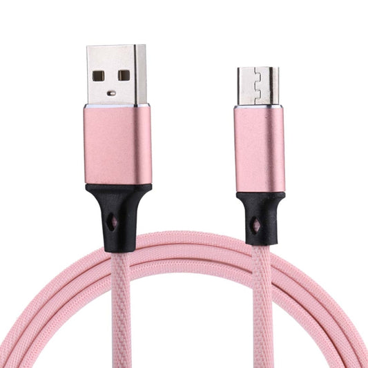 1m 2A Output USB to Micro USB Nylon Weave Style Data Sync Charging Cable, For Samsung, Huawei, Xiaomi, HTC, LG, Sony, Lenovo and other Smartphones(Pink) by buy2fix