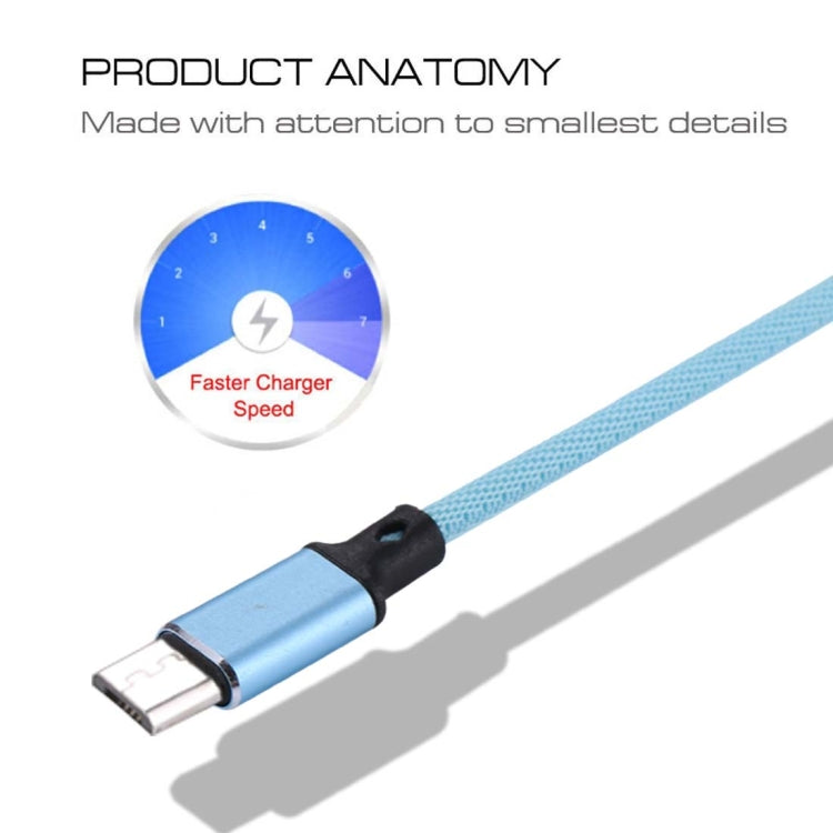 1m 2A Output USB to Micro USB Nylon Weave Style Data Sync Charging Cable, For Samsung, Huawei, Xiaomi, HTC, LG, Sony, Lenovo and other Smartphones(Blue) by buy2fix