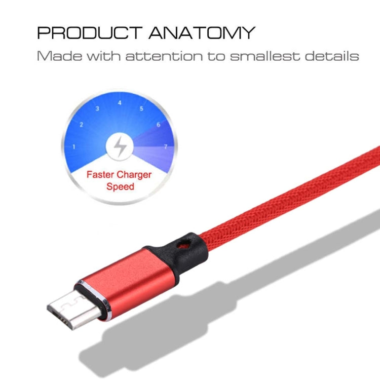 1m 2A Output USB to Micro USB Nylon Weave Style Data Sync Charging Cable, For Samsung, Huawei, Xiaomi, HTC, LG, Sony, Lenovo and other Smartphones(Red) by buy2fix