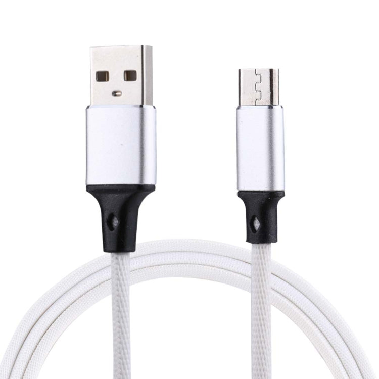 1m 2A Output USB to Micro USB Nylon Weave Style Data Sync Charging Cable, For Samsung, Huawei, Xiaomi, HTC, LG, Sony, Lenovo and other Smartphones(White) by buy2fix
