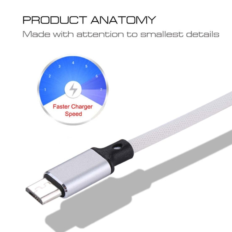 1m 2A Output USB to Micro USB Nylon Weave Style Data Sync Charging Cable, For Samsung, Huawei, Xiaomi, HTC, LG, Sony, Lenovo and other Smartphones(White) by buy2fix