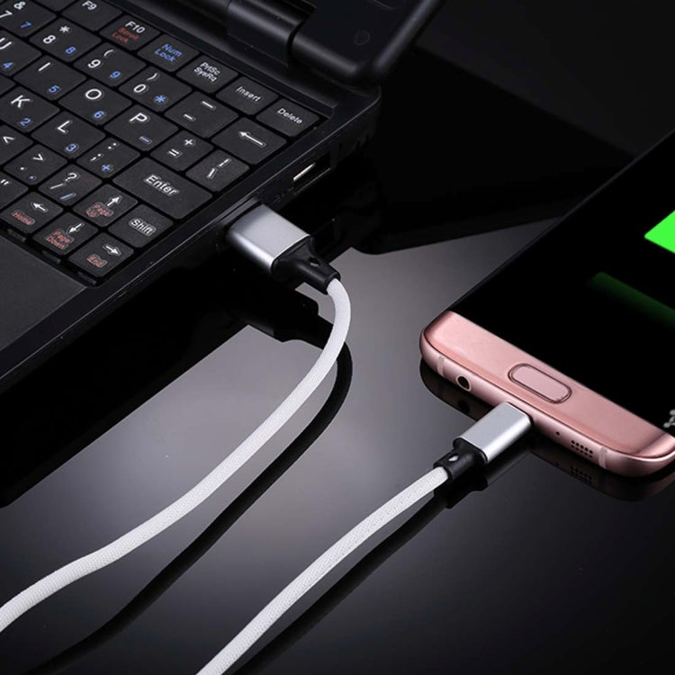 1m 2A Output USB to Micro USB Nylon Weave Style Data Sync Charging Cable, For Samsung, Huawei, Xiaomi, HTC, LG, Sony, Lenovo and other Smartphones(White) by buy2fix