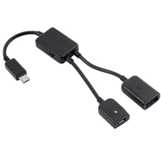 1 to 2 Micro USB OTG Adapter Cable - OTG Adapter by buy2fix | Online Shopping UK | buy2fix