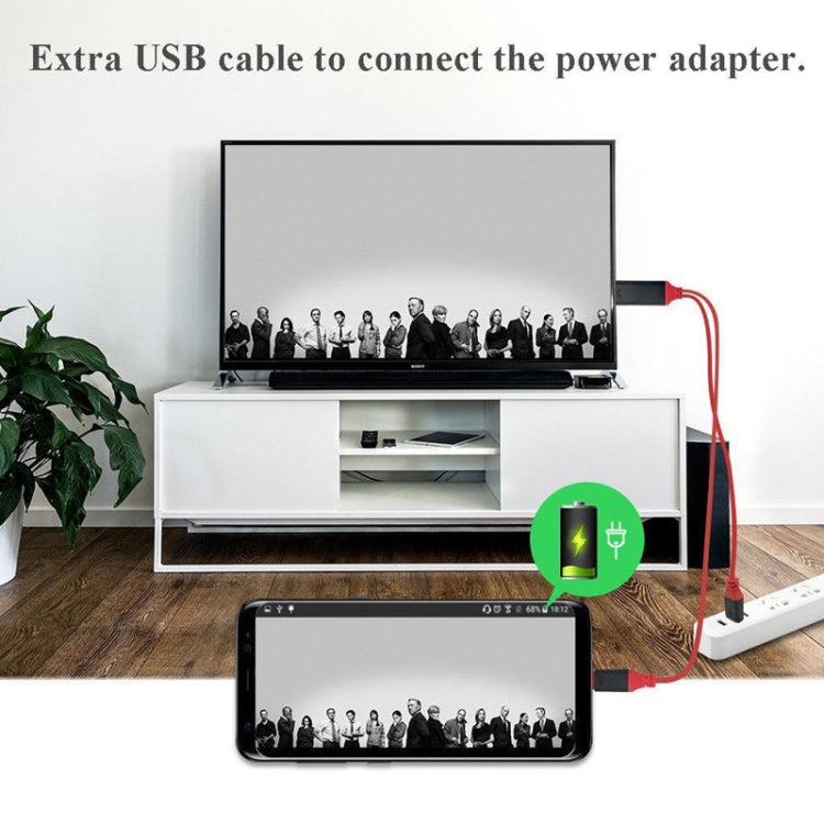 2 in 1 USB-C / Type-C + USB Power Supply Interface to 4K x 2K Ultra HD HDMI Video Cable, Length: 2m - Cable & Adapters by buy2fix | Online Shopping UK | buy2fix