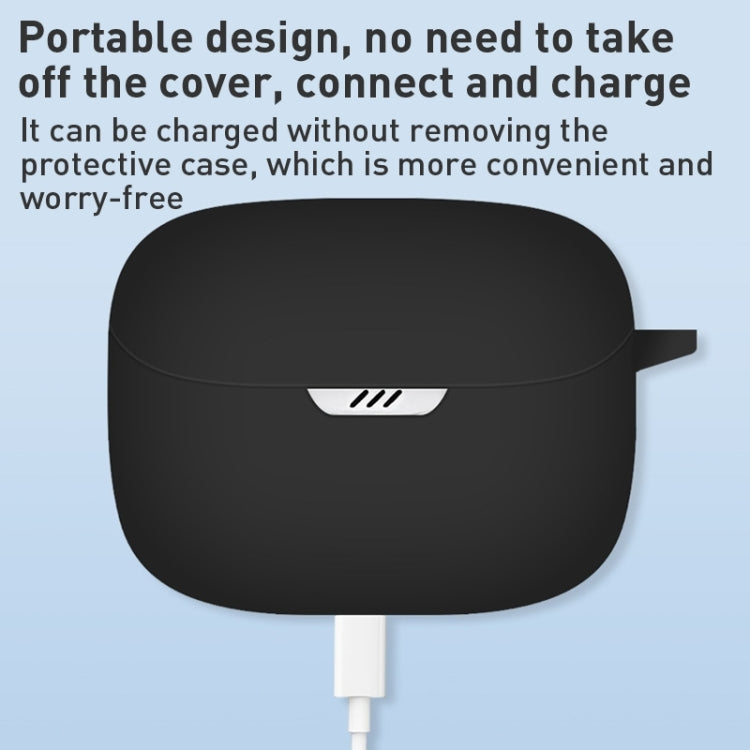 For JBL Tune Beam Bluetooth Earphone Silicone Protective Case (Blue) by buy2fix