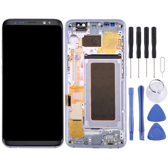 Écran LCD d'origine + écran tactile d'origine avec cadre pour Galaxy S8 / G950 / G950F / G950FD / G950U / G950A / G950P / G950T / G950V / G950R4 / G950W / G9500 (gris)