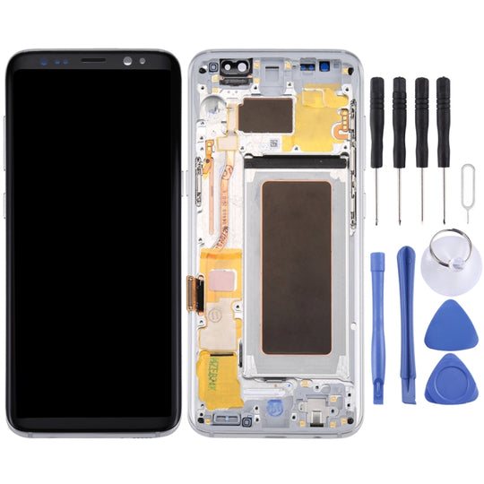 Écran LCD d'origine + écran tactile d'origine avec cadre pour Galaxy S8 / G950 / G950F / G950FD / G950U / G950A / G950P / G950T / G950V / G950R4 / G950W / G9500 (argent)