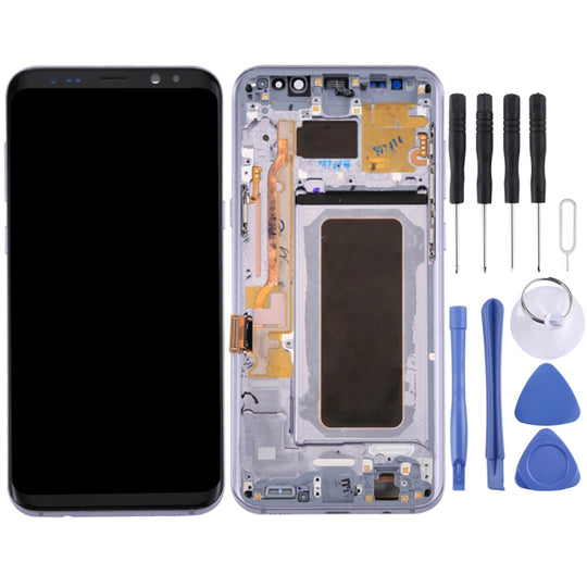 Écran LCD d'origine + écran tactile d'origine avec cadre pour Galaxy S8+ / G955 / G955F / G955FD / G955U / G955A / G955P / G955T / G955V / G955R4 / G955W / G9550 (gris)