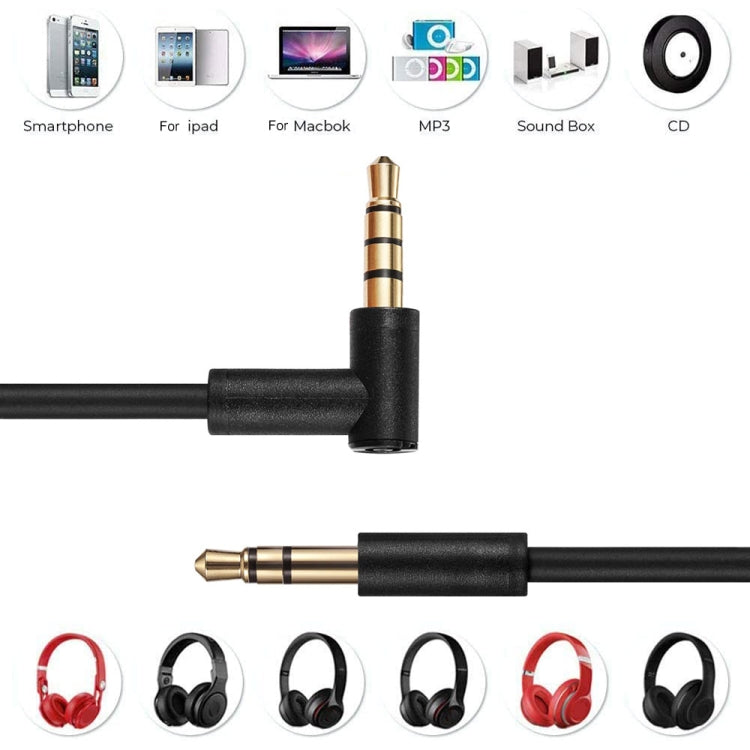 ZS0087 3.5mm Male to Male Earphone Cable with Mic & Wire-controlled, Cable Length: 1.4m(Black) by buy2fix