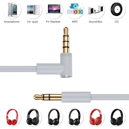 ZS0087 3.5mm Male to Male Earphone Cable with Mic & Wire-controlled, Cable Length: 1.4m(Grey) by buy2fix