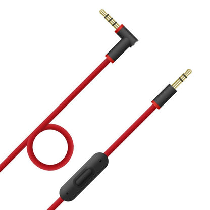 ZS0087 3.5mm Male to Male Earphone Cable with Mic & Wire-controlled, Cable Length: 1.4m(Red Black) by buy2fix