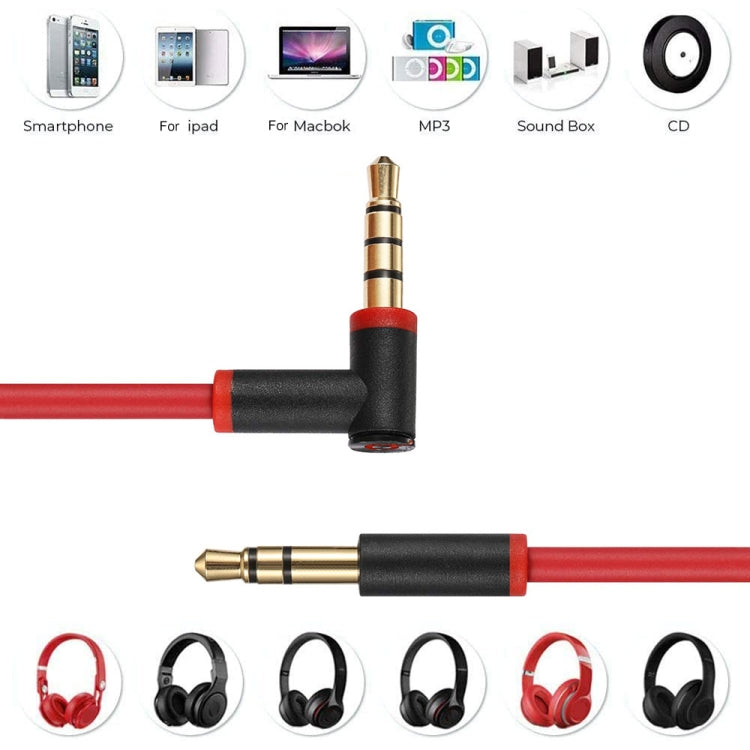 ZS0087 3.5mm Male to Male Earphone Cable with Mic & Wire-controlled, Cable Length: 1.4m(Red Black) by buy2fix