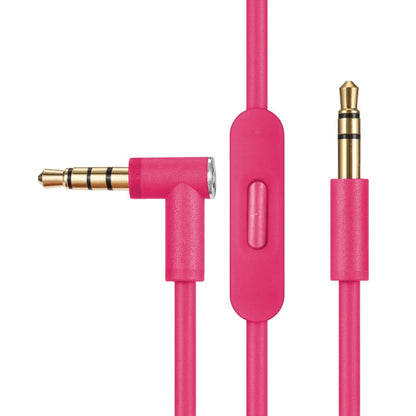 ZS0087 3.5mm Male to Male Earphone Cable with Mic & Wire-controlled, Cable Length: 1.4m(Rose Red) by buy2fix