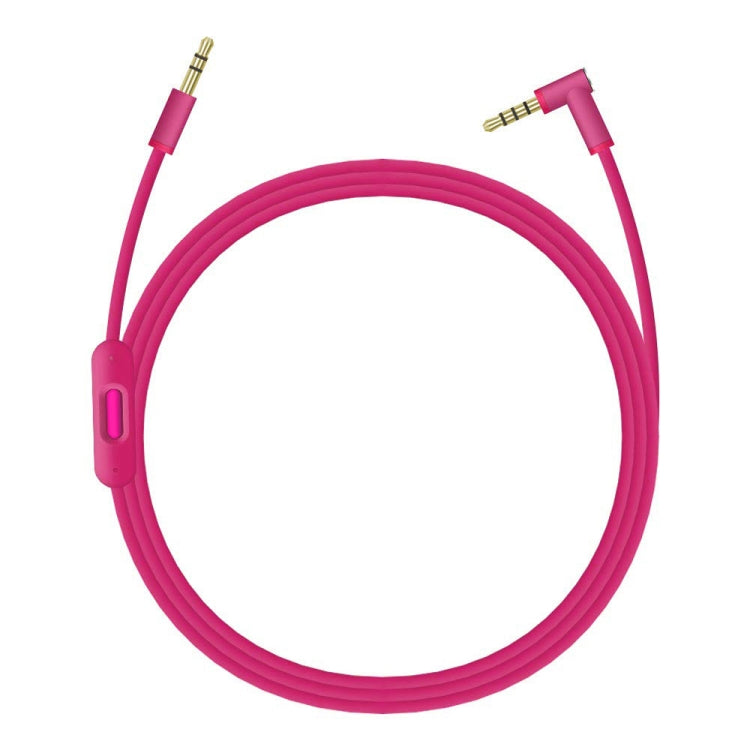 ZS0087 3.5mm Male to Male Earphone Cable with Mic & Wire-controlled, Cable Length: 1.4m(Rose Red) by buy2fix