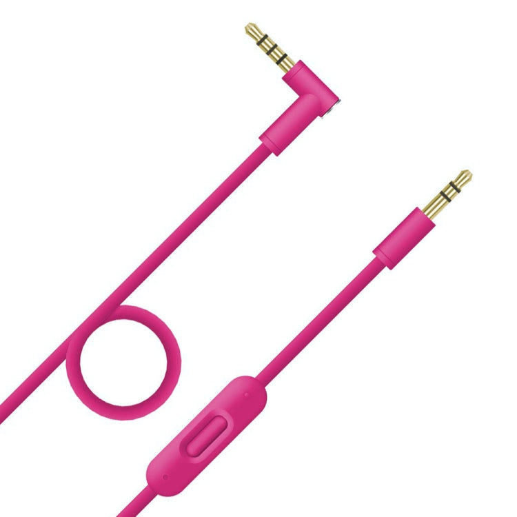 ZS0087 3.5mm Male to Male Earphone Cable with Mic & Wire-controlled, Cable Length: 1.4m(Rose Red) by buy2fix