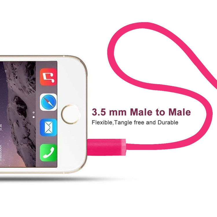 ZS0087 3.5mm Male to Male Earphone Cable with Mic & Wire-controlled, Cable Length: 1.4m(Rose Red) by buy2fix