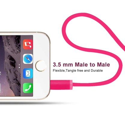 ZS0087 3.5mm Male to Male Earphone Cable with Mic & Wire-controlled, Cable Length: 1.4m(Rose Red) by buy2fix