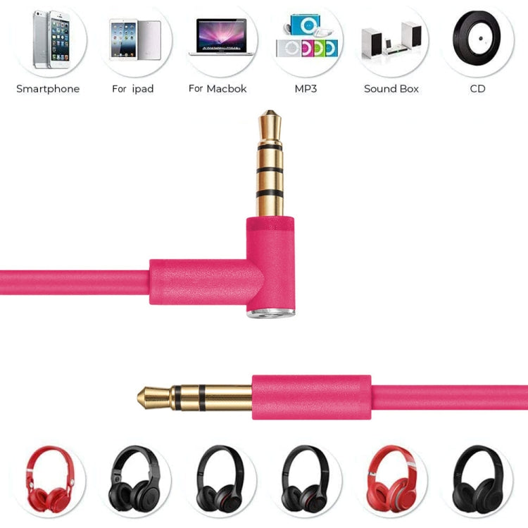 ZS0087 3.5mm Male to Male Earphone Cable with Mic & Wire-controlled, Cable Length: 1.4m(Rose Red) by buy2fix