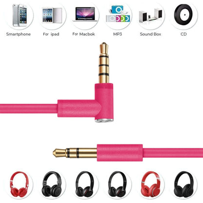 ZS0087 3.5mm Male to Male Earphone Cable with Mic & Wire-controlled, Cable Length: 1.4m(Rose Red) by buy2fix