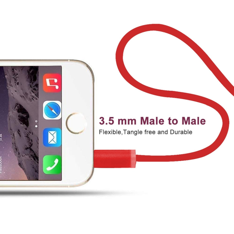 ZS0087 3.5mm Male to Male Earphone Cable with Mic & Wire-controlled, Cable Length: 1.4m(Red) by buy2fix