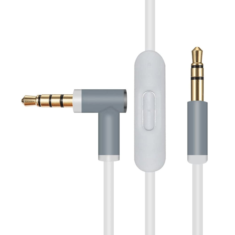 ZS0087 3.5mm Male to Male Earphone Cable with Mic & Wire-controlled, Cable Length: 1.4m(White) by buy2fix