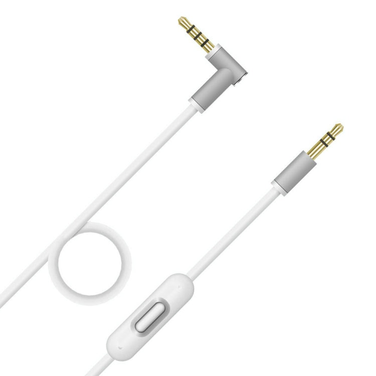 ZS0087 3.5mm Male to Male Earphone Cable with Mic & Wire-controlled, Cable Length: 1.4m(White) by buy2fix