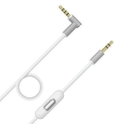 ZS0087 3.5mm Male to Male Earphone Cable with Mic & Wire-controlled, Cable Length: 1.4m(White) by buy2fix