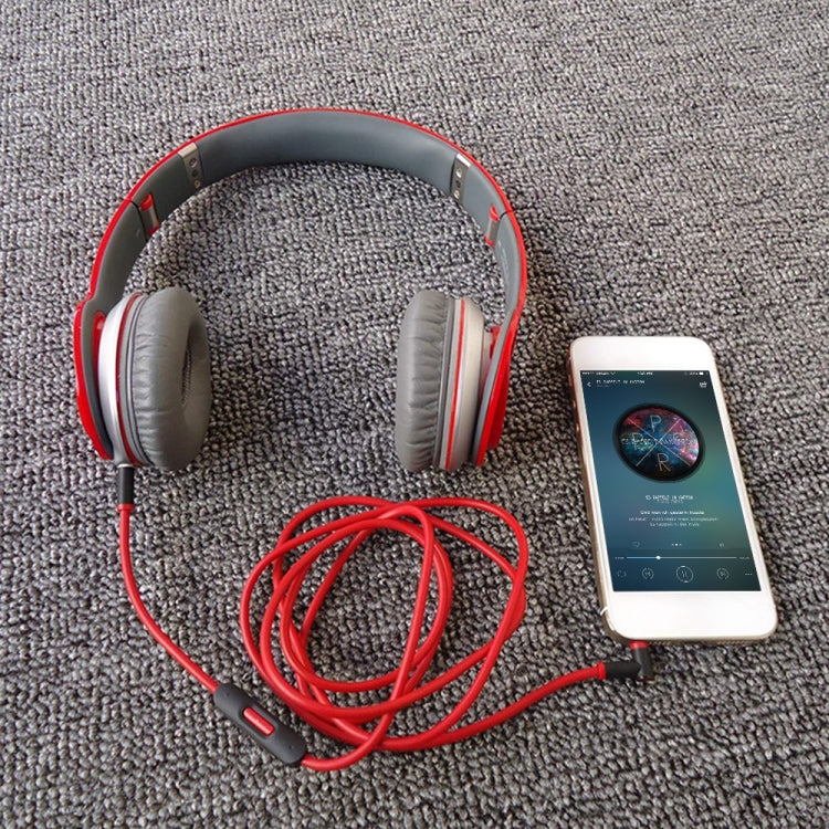 ZS0087 3.5mm Male to Male Earphone Cable with Mic & Wire-controlled, Cable Length: 1.4m(Rose Red) by buy2fix