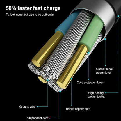 IVON CA52 2.4A USB to Type-C + Micro USB 2 in 1 Charging Sync Data Cable, Length: 1m (Silver) - Multifunctional Cable by IVON | Online Shopping UK | buy2fix
