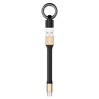 IVON CA90 3.1A Max USB to USB-C / Type-C Portable Data Cable with Ring, Length: 14.5cm (Champagne Gold) - USB-C & Type-C Cable by IVON | Online Shopping UK | buy2fix