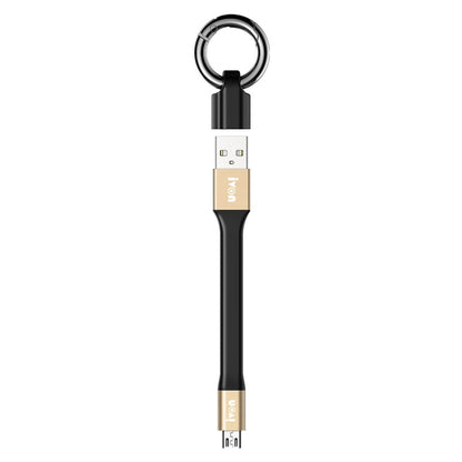 IVON CA90 3.1A Max USB to Micro USB Portable Data Cable with Ring, Length: 14.5cm (Champagne Gold) - Micro USB Cable by IVON | Online Shopping UK | buy2fix