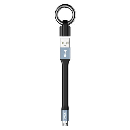 IVON CA90 3.1A Max USB to Micro USB Portable Data Cable with Ring, Length: 14.5cm (Dark Gray) - Micro USB Cable by IVON | Online Shopping UK | buy2fix