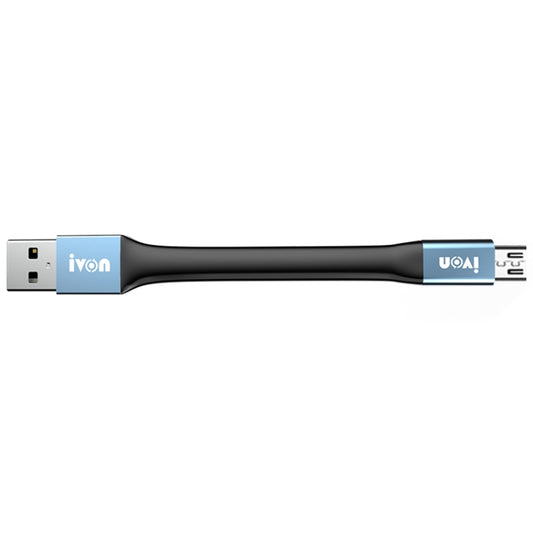 IVON CA90 3.1A Max USB to Micro USB Portable Data Cable with Ring, Length: 14.5cm (Dark Gray) - Micro USB Cable by IVON | Online Shopping UK | buy2fix
