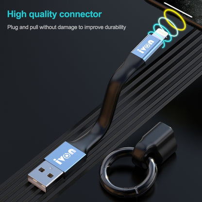 IVON CA90 3.1A Max USB to Micro USB Portable Data Cable with Ring, Length: 14.5cm (Dark Gray) - Micro USB Cable by IVON | Online Shopping UK | buy2fix