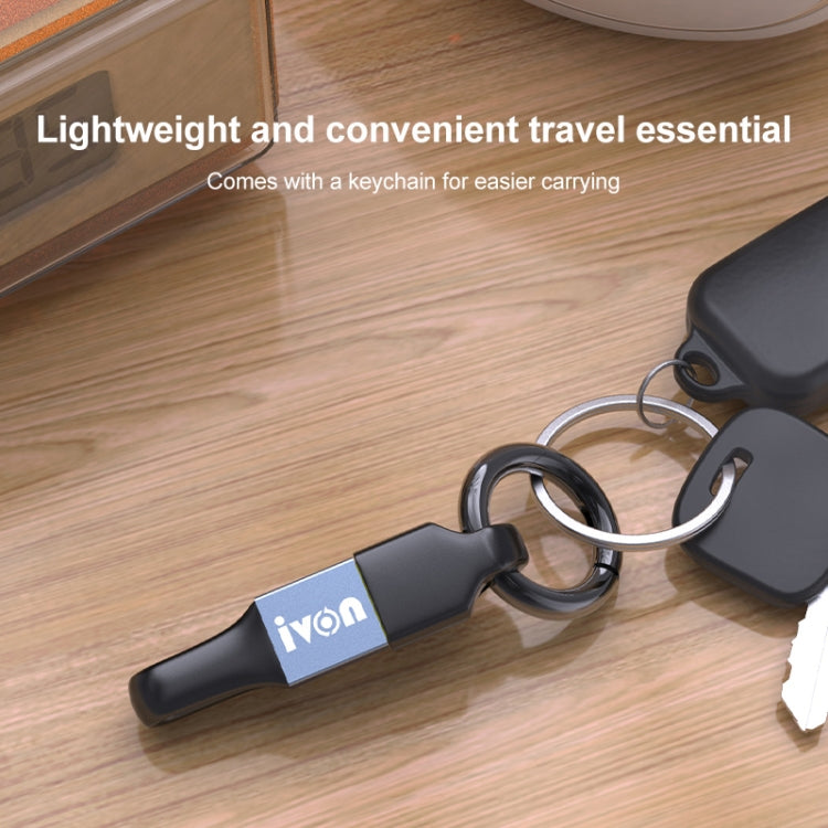 IVON CA90 3.1A Max USB to Micro USB Portable Data Cable with Ring, Length: 14.5cm (Dark Gray) - Micro USB Cable by IVON | Online Shopping UK | buy2fix