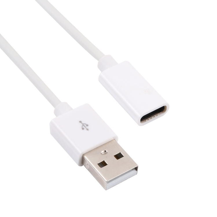 USB Male to USB-C / Type-C Female Adapter Cable, Length: 1m(White) by buy2fix