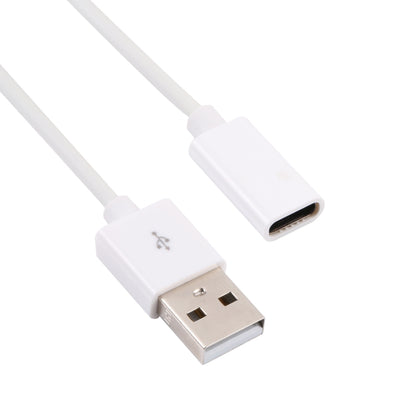 USB Male to USB-C / Type-C Female Adapter Cable, Length: 1m(White) by buy2fix