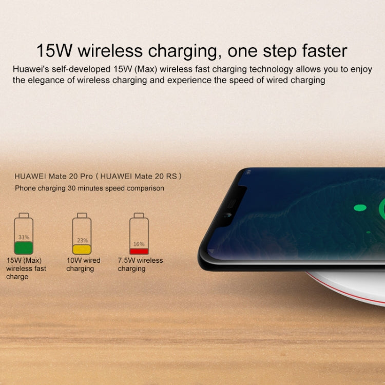 Huawei 15W Max Qi Standard Intelligent Fast Wireless Charger with 5A Cable and 10V / 4A Charging Plug(Black) - Wireless Charger by Huawei | Online Shopping UK | buy2fix