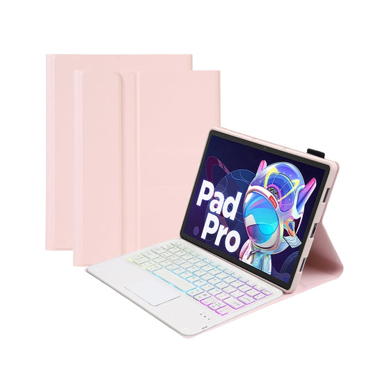 AM20-AS Lambskin Texture Backlight Bluetooth Touch Keyboard Leather Tablet Case For Lenovo Xiaoxin Pad 2022 10.6 inch/Tab M10 Plus 10.6 3rd Gen 2022(Pink) - For Lenovo by buy2fix | Online Shopping UK | buy2fix