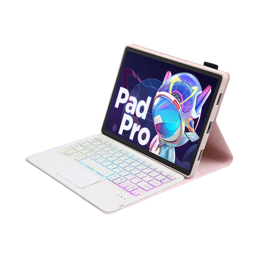 AM20-AS Lambskin Texture Backlight Bluetooth Touch Keyboard Leather Tablet Case For Lenovo Xiaoxin Pad 2022 10.6 inch/Tab M10 Plus 10.6 3rd Gen 2022(Pink) - For Lenovo by buy2fix | Online Shopping UK | buy2fix