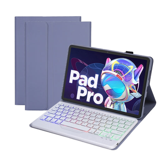 AM20-BS Lambskin Texture Ultra-thin Backlight Bluetooth Keyboard Leather Tablet Case For Lenovo Xiaoxin Pad 2022 10.6 inch/Tab M10 Plus 10.6 3rd Gen 2022(Purple) - For Lenovo by buy2fix | Online Shopping UK | buy2fix